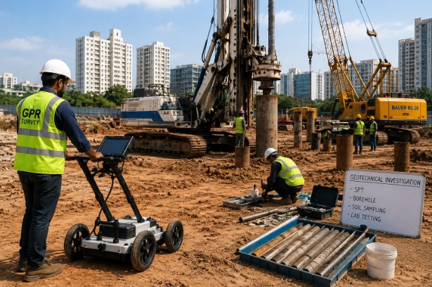 GPR SURVEY GEOTECHNICAL INVESTIGATION PILING AT BENGALURU KARNATAKA